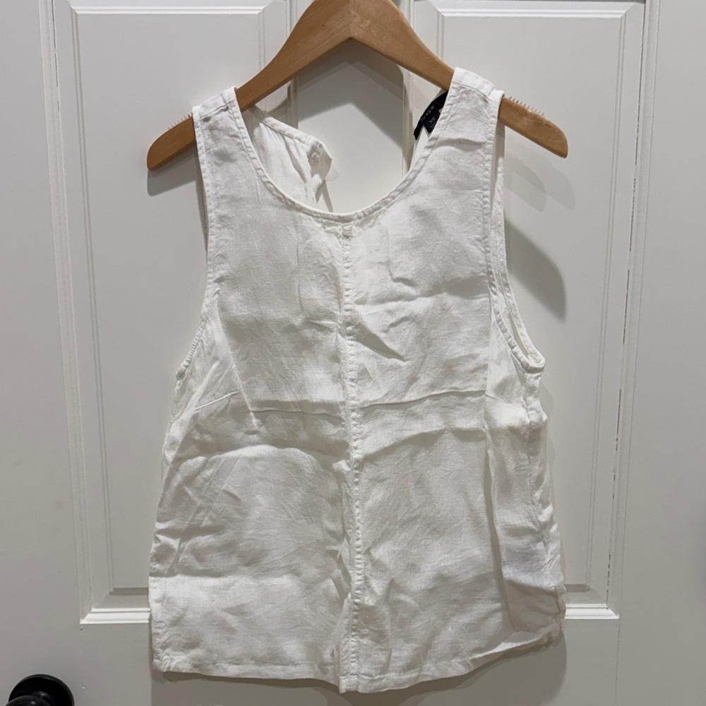 J crew linen White Sleeveless Top